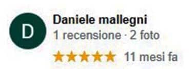 Recensione del cliente Daniele Mallegni